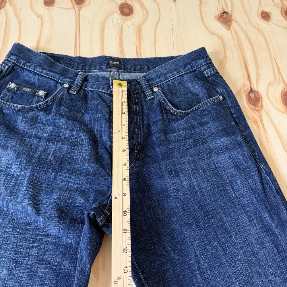 Hugo Boss Jeans Mens 34x34 Blue Jacksons Straight Leg 100% Cotton Dark Wash - Picture 6 of 8